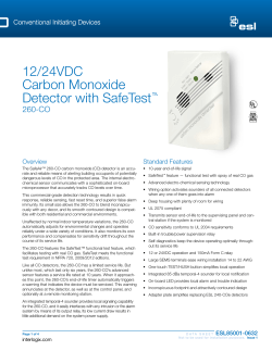 ESL Data Sheet ESL85001-0632 -- Carbon Monoxide