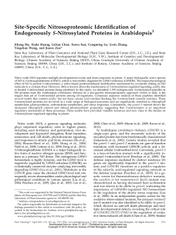 Site-Speciic Nitrosoproteomic Identiication of