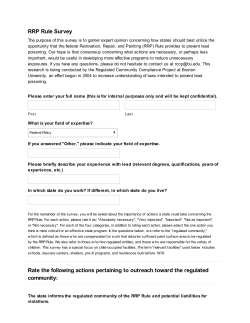 RRP Rule Survey Rate the following actions pertaining to outreach