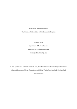 Weaving the Authoritarian Web: The Control of Internet