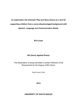 An exploration into Dramatic Play and Story Drama as a tool for