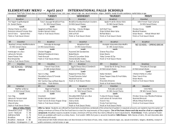 April Menu