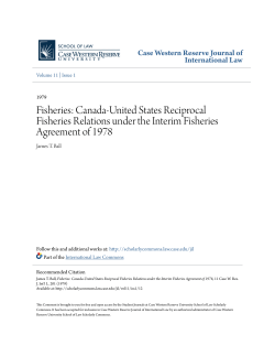 Fisheries: Canada-United States Reciprocal Fisheries Relations