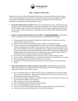 Coyote FAQs - City of Oak Creek
