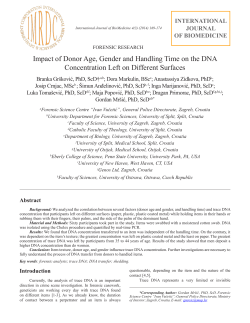 Impact of Donor Age, Gender and Handling Time on the DNA