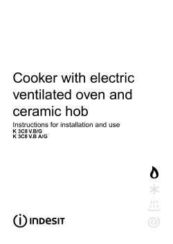 Cooker with electric ventilated oven and ceramic hob