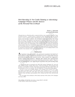 Pork Barreling Is Not Credit Claiming or Advertising