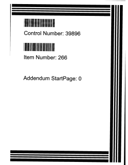 Control Number: 39896 Item Number: 266