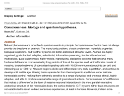 Consciousness, biology and quantum hypotheses.