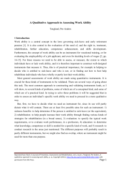 A qualitative approach in evaluating work ability