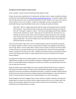 Prowers County`s Health Ranks Near Bottom in State Prowers