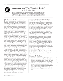 The Talented Tenth"" by WEB Du Bois