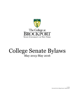 College Senate Bylaws - The College at Brockport