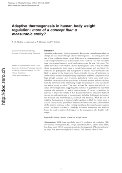 Adaptive thermogenesis in human body weight