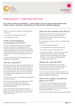 Emergency contraception - The Royal Women`s Hospital