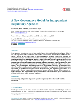 A New Governance Model for Independent Regulatory Agencies