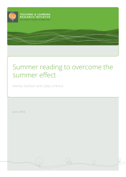Summer reading to overcome the summer effect