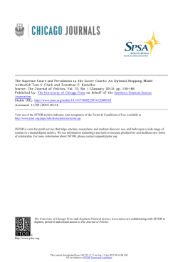 The Supreme Cou on in the Lower Courts