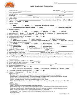 Adult Medical Registration - Treasure Coast Community Health