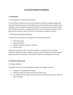 Co-op Work Reports Guidelines