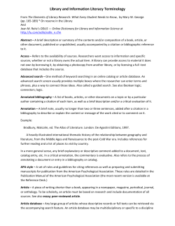 Library and Information Literacy Terminology