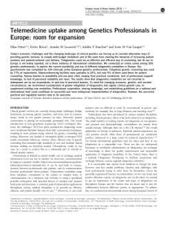 Telemedicine uptake among Genetics Professionals in Europe