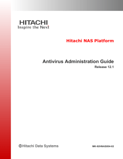 Hitachi NAS Platform Antivirus Administration Guide