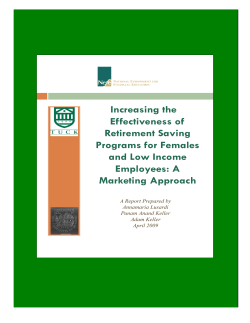 Increasing the Effectiveness of Retirement Saving Programs for