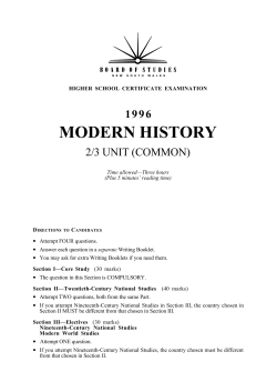 modern history - Board of Studies
