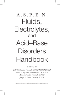 Fluids, - American Society for Parenteral and Enteral Nutrition