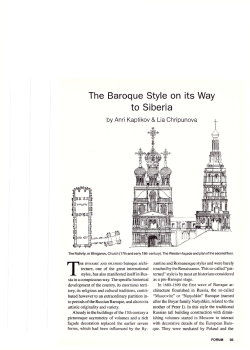 The Baroque Style on its Way to Siberia