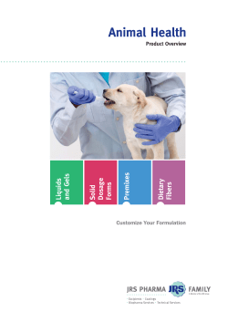 Animal Health - Product Overview