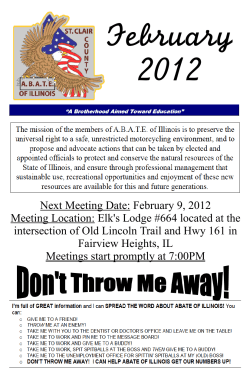 Feb 2012 - ABATE of Illinois