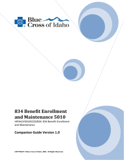 834 Benefit Enrollment and Maintenance 5010