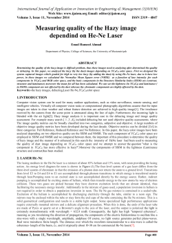 Measuring quality of the Hazy image dependind on He