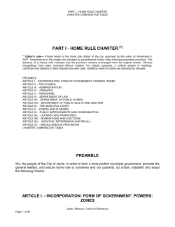 PART I - HOME RULE CHARTER