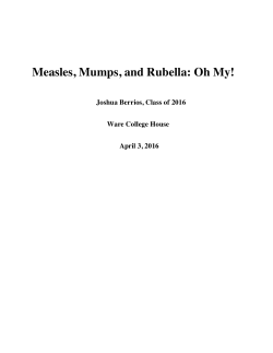Measles, Mumps, and Rubella: Oh My!
