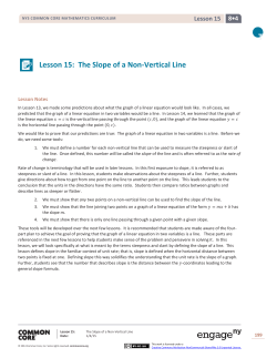 Lesson 15: The Slope of a Non-Vertical Line