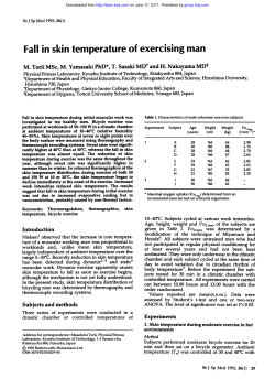 Fall in skin temperature of exercising man