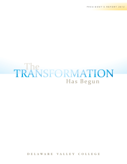 President`s Report 2012 - Delaware Valley University