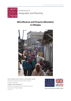 Microfinance and Poverty Alleviation in Ethiopia