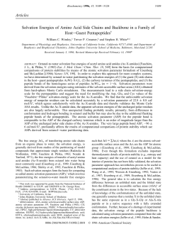 Articles Solvation Energies of Amino Acid Side Chains