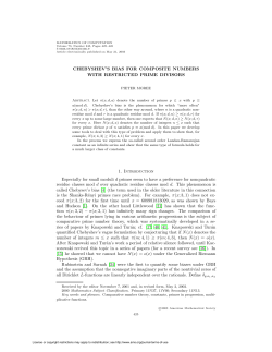 CHEBYSHEV`S BIAS FOR COMPOSITE NUMBERS WITH