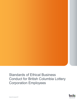 Standards of Ethical Business Conduct for British Columbia Lottery