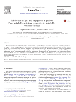 Stakeholder analysis and engagement in projects: From stakeholder