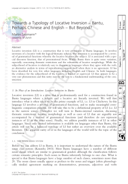 Bantu, Perhaps Chinese and English &ndash; But