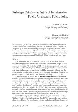 Fulbright Scholars in Public Administration, Public Affairs