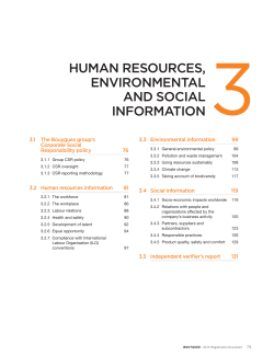 HUMAN RESOURCES, ENVIRONMENTAL AND SOCIAL