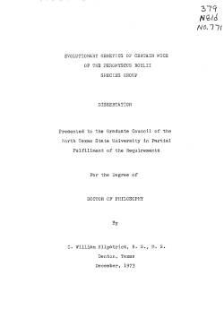 EVOLUTIONARY GENETICS OF CERTAIN MICE OF THE