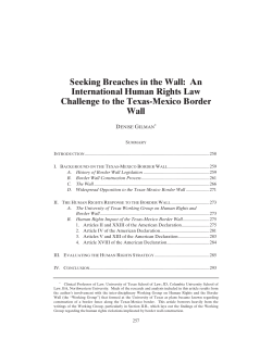 Seeking Breaches in the Wall - Texas International Law Journal